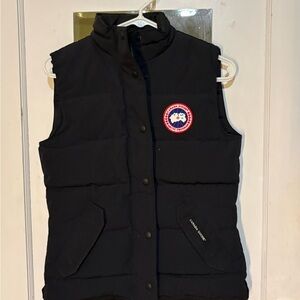 Canada Goose Navy Quilted Down Vest with Signature Patch